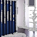 Miniatyrbillede 3 af 5: Vandafvisende Bruseforhæng Badeværelses Bruseforhængsforing Navy Blue 180x200cm