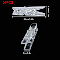 Miniatyrbild 3 av 5: 100 st Mini Clear Pegs Tiny Little Photo Clips 35mm Transparent Plast Fjäderklämmor För Att Hänga Foton Kort Papperskonst Hantverk Bild Bröllop Partie