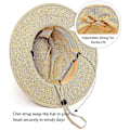 Miniatyrbilde 2 av 5: XXL Halm Panamahatt for Store Hoder - Stor Sommerstrand Solhatt med Bred Bremm og UV-Beskyttelse Ribbon Khaki XL XXL