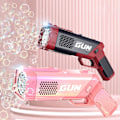 Miniatyrbild 3 av 5: Bubbelmaskin för flickor och pojkar 3 år+, Automatisk Bubbelmaskin för Barn med 3 Bubbelvätskor, 10-Hålls Bubbelblåsare Leksaks Gåvor med LED-Ljus Red