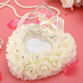 Miniatyrbillede 4 af 5: Ringepude romantisk hjerteformet bryllupsringeboks rose rhinestone dekorativ pude 2 farver 16 x 15 x 6 cm ringetui til brylluppet