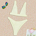Pikkukuva 2 / 3: Mimigo Naisten Alhaisen Vyötärön Bikinit Uimapuvut Push Up Halter Kaksi Osainen Uimapuvut BEIGE XL