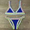 Pikkukuva 3 / 5: Virkattu uimapuku bikinit naisille uima-asu seksikäs side brasilialainen bikini 2023 uimapuvut naiset Pink M