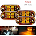 Miniatyrbilde 1 av 4: 4 stk. Orange 12V/24V Side/Front/Bak Markerlys, Universal LED Blinklys, Posisjonslys for Lastebil/Tilhenger/Campingvogn/Lastebil/Bil/Båter 72x34x20mm