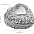 Miniatyrbillede 2 af 5: Retro Hjerteformet Metal Smykkeskrin Lille Smykkeskrin Hjerteformet Smykkeskrin Udsmykket Design Tilføjer Retro Stil
