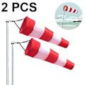 Miniatyrbillede 1 af 4: 2 stk Vejrhane Udendørs Hængende Rip-stop Vindpose Roterende Vindpose Ekstern Anemometer Pakke Red and white color