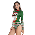 Miniatyrbillede 2 af 5: Dametøj En-delt Badetøj Sjove Jule Badetøj Badetøj Monokini SB120-1022 L to XL