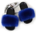 Miniatyrbillede 1 af 3: Dame Faux Fur Slippers Dame Slippers Fuzzy Sandaler Flip Flop Pelsede Slippers Bløde Flade Til Indendørs Udendørs 12 SIZE 42-43