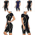Miniatyrbilde 3 av 3: Dame Heldrakt Badedrakt Lang Ermet Rash Guard Kvinner Våtdrakt Atletisk Badedrakt Surfing Dykking Glidelås Foran Badetøy Svømmedrakt Xd1 Black x Short Sleeve L