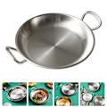 Miniatyrbilde 2 av 4: Matplate i rustfritt stål, dobbelthåndtak, snackskål, serveringsbrett for fritert kylling