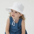 Miniatyrbild 3 av 5: Barnhatt Justerbar Solhatt Andningsbar Strandhatt För Pojkar Flickor_ll White 12-24 Months