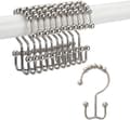Duschdraperikrok Ring Rostfri Metall Dubbla Glidande Duschkrokar 12 Krokar Nickel