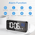 Miniatyrbild 2 av 5: Digital väckarklocka, LED digitalklocka digital väckarklocka temperatur/snooze/2 larm/12/24 timmar/USB-laddningsport/10 musik