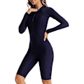 Miniatyrbillede 4 af 5: Dames Enstykke Boyleg Sports Badetøj Langærmet Badetøj UV Beskyttelse Rash Guard Surfing Dykning Dragt Atletisk Badetøj_ll Color 01 L
