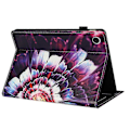 Pikkukuva 4 / 5: Samsung Galaxy Tab A9 -kotelolle kuvioitu nahkainen tablettisuojus automaattisella lepo-/herätystoiminnolla ja korttipidikkeellä Colorful Flowers