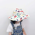 Miniatyrbild 3 av 5: Barnhatt Justerbar Solhatt Andningsbar Strandhatt För Pojkar Flickor_ll Beige Dinosaur 2-4 Years