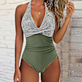 Miniatyrbild 4 av 5: En-delad Baddräkt Kvinnor 2023 Ny V-ringad Push Up Bikini Set Strand Badkläder Monokini Baddräkter Strandkläder Baddräkt Kvinna B4793-1 L