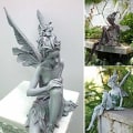 Miniatyrbillede 4 af 4: Siddende Magisk Fe Have Ornament, Siddende Tudor og Turek Harpiks Have Ornament 22cm