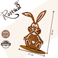 Miniatyrbillede 2 af 5: Rusten Metal Påskehare | Dekorativ Rusten Figur til Hjemmet eller Haven | 30x19cm