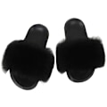 Miniatyrbillede 1 af 2: Dame Faux Fur Slippers Dame Slippers Fuzzy Sandaler Flip Flop Pelsede Slippers Bløde Flade Til Indendørs Udendørs 8 SIZE 40-41