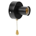 Miniatyrbild 1 av 3: 1 Set Vägglampa Lamphållare med Dragströmbrytare Hållbar Dragströmbrytare E27 Lamphållare
