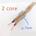 Miniatyrbillede 4 af 4: 2-leder 3-leder snoet kabel hamp reb elektrisk ledning retro stil kobber vintage lampe ledning vævet tekstil ledning pendel lys ledning 2 Core 12m