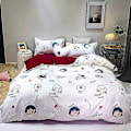 Pikkukuva 1 / 2: 3/4 osainen setti Kawaii Snoopy sarjakuva puuvillapeitto kattaa arkin tyynyliinan anime mukava pehmeä kotitalousvuodevaatteet lahjat 3piece set 150x200cm wawale