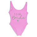 Miniatyrbild 1 av 5: S3xl Gold Print Team Bride Baddräkt Squad Kvinnor Badkläder Möhippa Baddräkt Sommar Strandkläder Badkläder Tingquan Shop rose pink M