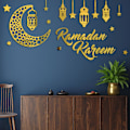 Pikkukuva 3 / 5: Eid Ramadan Kareem -seinätarra Lyhty Tähti Kuu Akryyli Peili Tarra Islamilainen Muslimi Ramadan Juhla Koti Koristelu