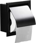 Mat Sort Rustfrit Stål Indbygget Toiletpapirholder til Badeværelse