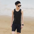 Miniatyrbild 2 av 5: Haleychan Kvinnors Tomboy Bröstbindande Baddräkt Trans Lesbisk Tank Top Pullover Korsett Baddräkt Platt Bröst S-3xl (endast Simväst Black XXL