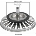 Miniatyrbillede 2 af 5: 2 stk. Håndvask Si/Håndvaskprop Håndvask Stop Hul Køkken/Badeværelse Si Diameter 84mm med Kugle Ende, Rustfrit Stål