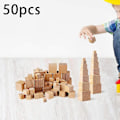Miniatyrbillede 2 af 5: 50 stk Træ Terninger Kvadratiske Blanke Træblokke til Puslespil, Håndværk og DIY-Projekter Wood color