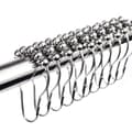12-pack rostfria duschdraperiringar med glidande system, 12 enskilda krokar, 69x39mm