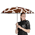 Miniatyrbillede 4 af 5: Sjov Giraf Dyreprint Automatisk Foldbar Regnparasol Rejseparasol Vindtæt Auto 3 Fold Parasol til Kvinder Mænd Voksne
