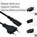 Miniatyrbilde 4 av 5: 1,5 m (4,9 fot) EU-kontakt C7 strømledning Bipolær 2-ledningskabel for PS5 / PS4 / PS3 / Xbox Series X / S - Svart