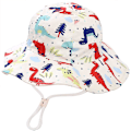 Miniatyrbild 1 av 5: Barnhatt Justerbar Solhatt Andningsbar Strandhatt För Pojkar Flickor_ll Beige Dinosaur 2-4 Years
