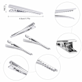 Pikkukuva 2 / 5: 150 kpl Krokotiilipihdit Hiuksiin, Liukumattomat Hiusten Osastointipihdit, Metalli Alligator Hiuspihdit Hiustenleikkuun DIY Hiusbarretteja Varten, 45mm, Hopea