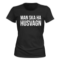 Miniatyrbillede 1 af 2: Du skal have en campingvogn - T-SHIRT - DAME sort XS