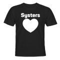 Miniatyrbillede 1 af 2: Søsters hjerte - T-SHIRT - BØRN sort Svart - 96 / 104