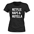 Miniatyrbillede 1 af 2: Netflix Naps And Nutella - T-SHIRT - DAME sort XL