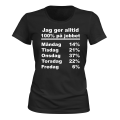 Miniatyrbilde 1 av 2: Jeg gir alltid 100 på jobb - T-SHIRT - DAME svart XS