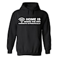 Miniatyrbillede 1 af 2: Hvor Wifi forbindes automatisk - Hættetrøje / Sweater - UNISEX Svart - 4XL