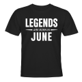 Miniatyrbillede 1 af 2: Legends Are Born In June - T-SHIRT - BØRN sort Svart - 96 / 104