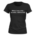 Miniatyrbillede 1 af 2: Da jeg var barn - T-SHIRT - DAME sort XXL