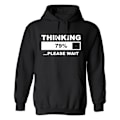 Miniatyrbillede 1 af 2: Thinking Please Wait - Hættetrøje / Sweater - KVINDER Svart - 4XL