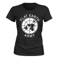 Miniatyrbillede 1 af 2: Flat Earth Army - T-SHIRT - DAME sort XL