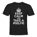 Miniatyrbillede 1 af 2: Bevar roen og tag en selfie - T-SHIRT - UNISEX Svart - M