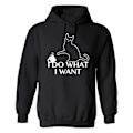 Miniatyrbillede 1 af 2: Cat I Do What I Want - Hættetrøje / Sweater - UNISEX Svart - 5XL