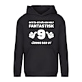 Miniatyrbillede 1 af 2: Fantastisk 9-års fødselsdag - Hættetrøje / sweater - BØRN sort Svart - 116